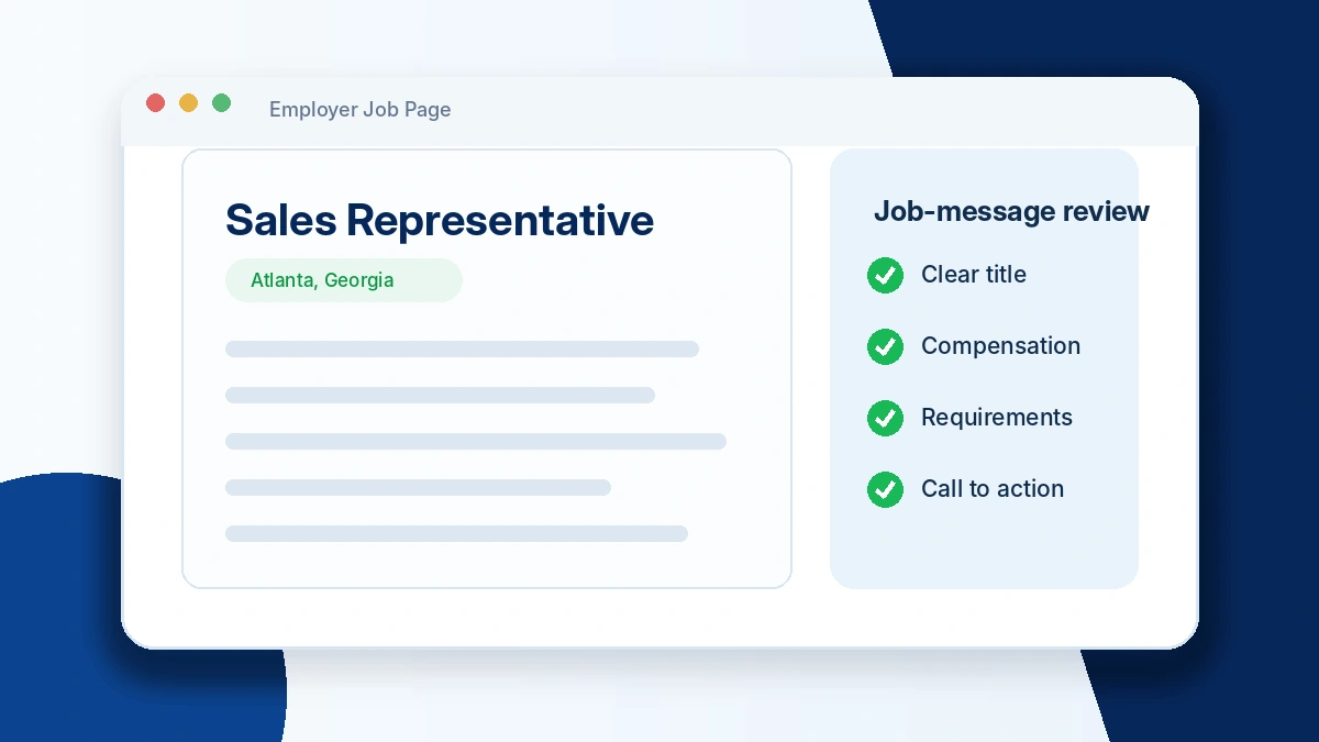 Illustration of an optimized sales job landing page